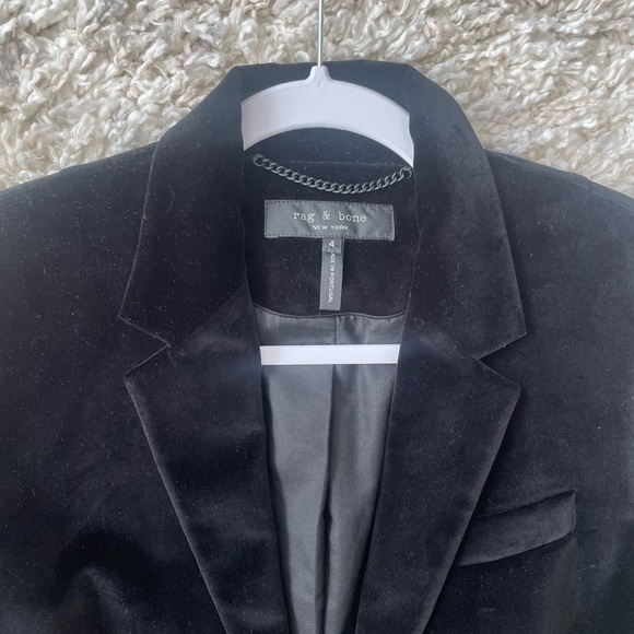 rag & bone Black Rona Velvet Blazer - Picture 4 of 4
